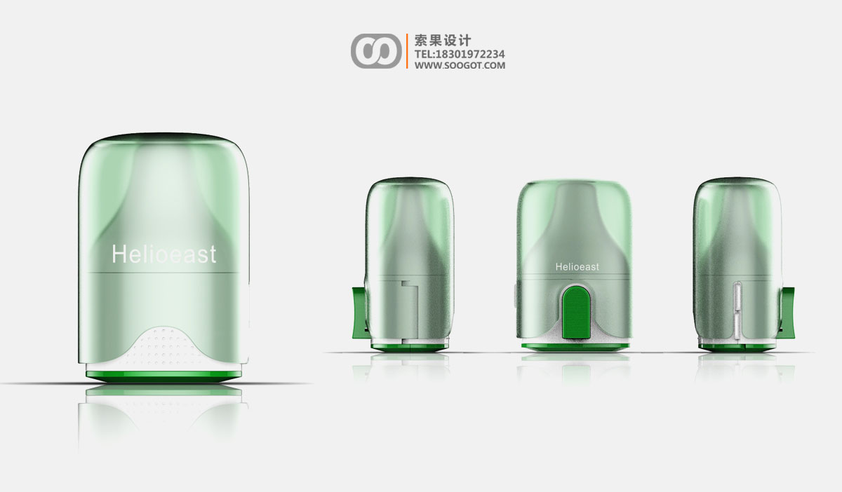药粉吸入器工业设计，药物吸入器外观设计，吃药辅助器工业设计，粉末吸入结构设计，索果设计，医疗工业设计公司